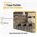 Ver imagem 3 de Kit 3 Bancos Quadrado Junco Argila para Bancada Alta Cozinha Área Gourmet Bistrô Piscina Bar