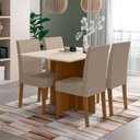 Ver imagem 1 de Conjunto Sala de Jantar Retangular Mesa Helo 120cm e 04 Cadeiras Josi Poliman Móveis