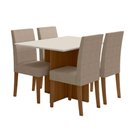 Ver imagem 2 de Conjunto Sala de Jantar Retangular Mesa Helo 120cm e 04 Cadeiras Josi Poliman Móveis
