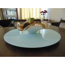 Ver imagem 2 de Prato Giratório Vidro Temperado 8mm Mesa Sala de Jantar 70cm - Off White