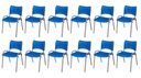 Ver imagem 2 de Cadeira Iso Base Cinza Escola, Escritório Azul Kit 12 Un