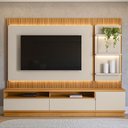 Ver imagem 2 de Rack para Sala com Painel para Tv 70 Pol Led 238cm Spencer L05 Tauari Off White Fosco - Lyam Decor