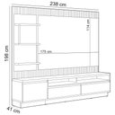 Ver imagem 7 de Rack para Sala com Painel para Tv 70 Pol Led 238cm Spencer L05 Tauari Off White Fosco - Lyam Decor