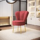 Ver imagem 1 de Cadeira Estofada para Sala de Jantar Pés de Ferro Ergonômica Resistente Tecido Veludo