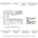 Ver imagem 4 de Armário de Cozinha Completa de Canto Veneza Multimóveis V2064 Branco/Dourado