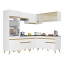 Ver imagem 1 de Armário de Cozinha Completa de Canto Veneza Multimóveis V2064 Branco/Dourado