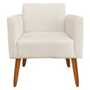 Ver imagem 6 de Poltrona Decorativa Isabella Pés Palito Madeira Suede Bege - Gran Belo