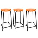 Ver imagem 1 de Kit 3 Banqueta Banco Alta 65cm Empilhavel Para Cozinha Balcão Bar Laranja