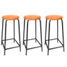 Kit 3 Banqueta Banco Alta 65cm Empilhavel Para Cozinha Balcão Bar Laranja - 1