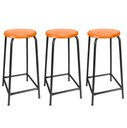 Ver imagem 1 de Kit 3 Banqueta Banco Alta 65cm Empilhavel Para Cozinha Balcão Bar Laranja
