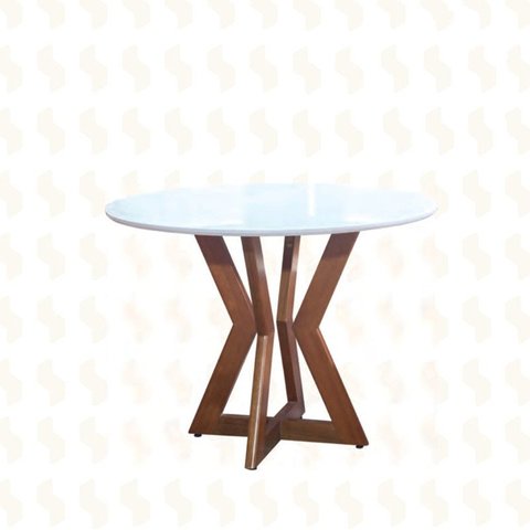 Mesa de Jantar Redonda Madeira Maciça - Ibiza-1,0 x 1,0 metro - Art Salas