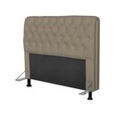 Ver imagem 2 de Cabeceira Paris para Cama Box Casal 160cm Paris Corino Areia - Js Móveis