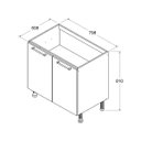Ver imagem 2 de Balcão de Cozinha Clássico 2 Portas sem Tampo 50cm Ditália