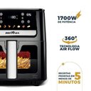 Ver imagem 7 de Fritadeira Air Fryer sem Óleo Britânia BAF65A 6,5L 1700W Visor Glass Redstone Preto 110V