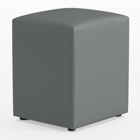 Puff Quadrado Decorativo L02 Sala de Estar Corano Cinza - Lyam Decor