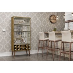 Cristaleira Retro com Espelho Seller Nature/Off White - 2