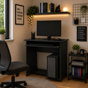 Ver imagem 2 de Mesa Escrivaninha para Computador Home Office Prática - Preto