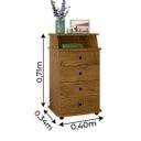 Ver imagem 2 de Mesa de Cabeceira 4 Gavetas Luxo Ii Freijó Ej Móveis