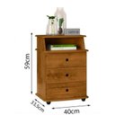 Ver imagem 3 de Mesa de Cabeceira Luxo 3 Gavetas Freijó