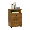 Ver imagem 2 de Mesa de Cabeceira Luxo 3 Gavetas Freijó