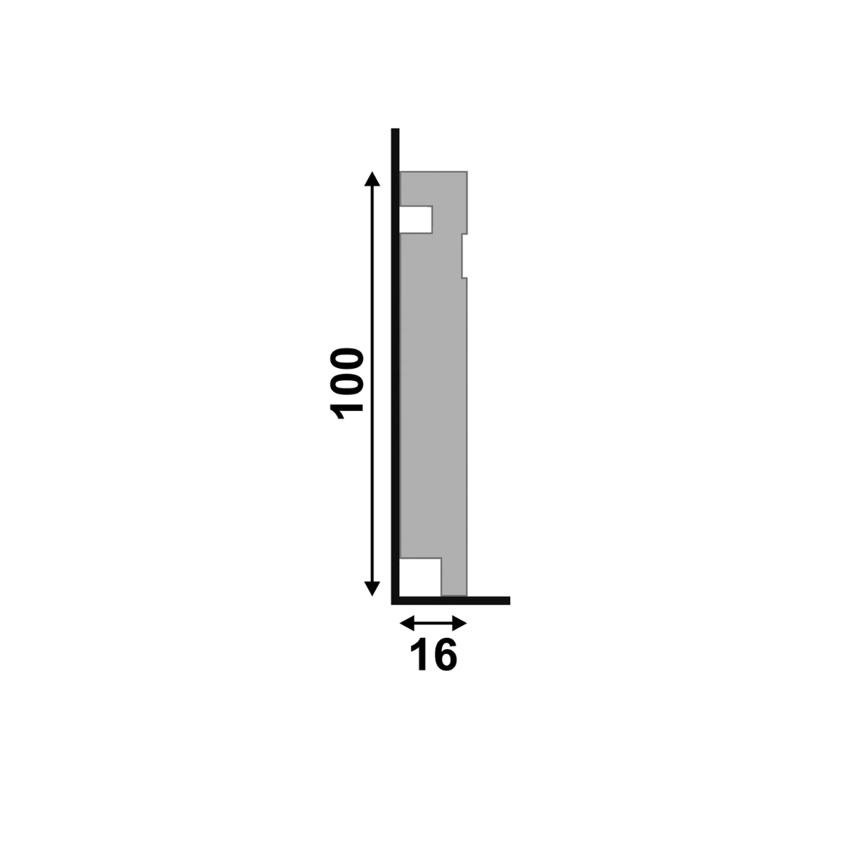 Rodapé Poliestireno 10cm Frisado Branco 457 Santa Luzia - 2