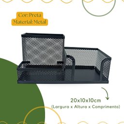Organizador para Home Oficce 3 Partições Top Preto Kit 5 - 5