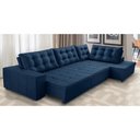 Ver imagem 1 de Sofá de Canto Direito Jacke Retrátil e Reclinável com Molas Suede 3,00x2,00 Adonai Estofados