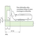Ver imagem 3 de Kit 10 Dobradiças 105º Alta Fgv Calço Click e Amortecedor 01 Kit