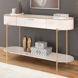 Aparador para Sala de Estar Orgânico Industrial Beca D05 Off White - Lyam Decor - 2 Aparador para Sala de Estar Orgânico Industrial Beca D05 Off White - Lyam Decor - 2