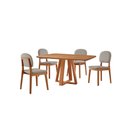 Ver imagem 1 de Conjunto Sala de Jantar Mesa Floripa 120x80cm Tampo Retângular Laminado Mel e com 4 Cadeiras Évora -