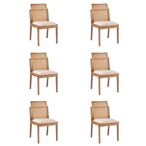 Kit 6 Cadeiras Decorativa Sala de Jantar Luxo Livia Facto Fendi - Mozzelar