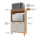 Ver imagem 5 de Balcão de Cozinha Modulado para Forno e Microondas Fidelitá Atenas 65cm 2 Portas