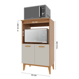 Balcão de Cozinha Modulado para Forno e Microondas Fidelitá Atenas 65cm 2 Portas - 4