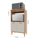 Ver imagem 4 de Balcão de Cozinha Modulado para Forno e Microondas Fidelitá Atenas 65cm 2 Portas
