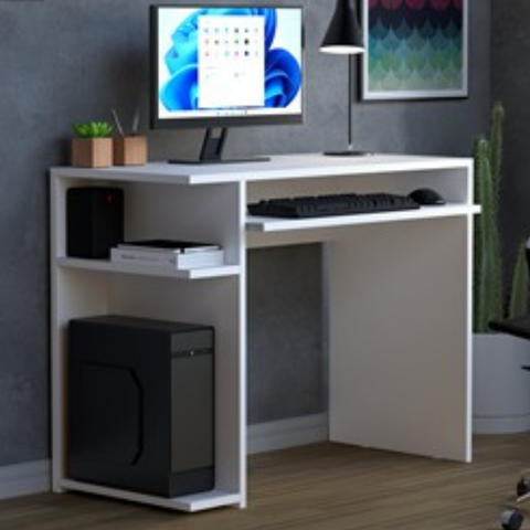 Mesa para Computador Gamer com Suporte para Teclado - Branco