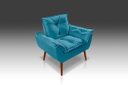 Ver imagem 2 de Poltrona Opala Suede Azul Tiffany- Rv Decora