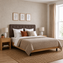 Ver imagem 3 de Cabeceira de Cama Box Casal 140 cm Mallu - Veludo Marrom