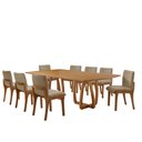 Ver imagem 2 de Sala de Jantar Mesa Flora 220cm Tampo Laminado Barril com 8 Cadeiras Bella