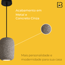 Pendente 9x16cm E27 Metal+concreto Cinza com Pedra Sindora - 2