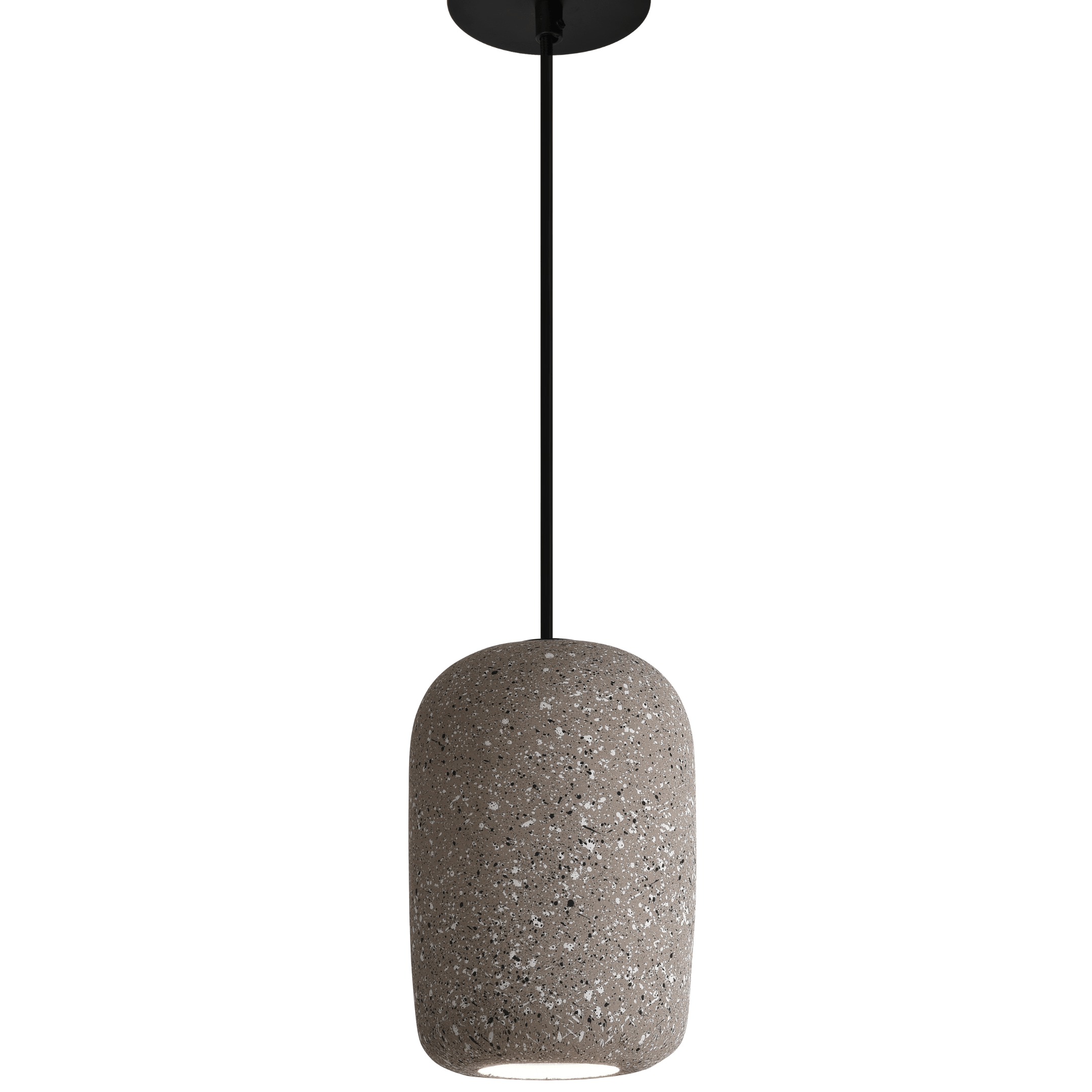 Pendente 9x16cm E27 Metal+concreto Cinza com Pedra Sindora - 1