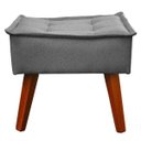 Ver imagem 5 de Poltrona com Puff Decorativo Opala Linho Cinza