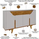 Ver imagem 5 de Aparador Buffet para Sala de Jantar 4 Portas 160cm Devon B02 Off White Cinamomo - Lyam Decor