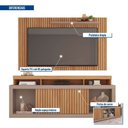 Ver imagem 3 de Painel Tv 60 Pol 180cm e Bancada com Rodízio Sala Navel Buriti/fendi C01 - D’Rossi