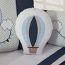 Kit Berço Trança Menino Bebe Azul Marinho Balão Com Almofada 10 pçs Com Saia - 3
