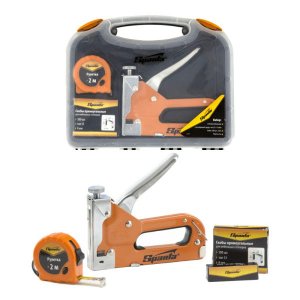 Jogo De Grampeador com Ajuste de Pressão com Trena 2M e 500 Grampos Tipo 53 de 6-14MM