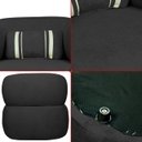 Ver imagem 7 de Poltrona Orgânica Chloe Boucle Preto Redonda Decorativa com Almofada Plumante - Arkell