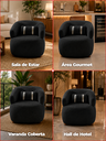 Ver imagem 3 de Poltrona Orgânica Chloe Boucle Preto Redonda Decorativa com Almofada Plumante - Arkell