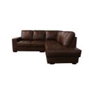 Ver imagem 2 de Sofá de Couro Canto Marrocos 2 Lugares com Chaise Direita - Marrom Bicolor