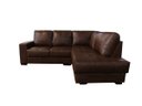 Ver imagem 2 de Sofá de Couro Canto Marrocos 2 Lugares com Chaise Direita - Marrom Bicolor