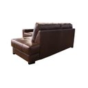 Ver imagem 4 de Sofá de Couro Canto Marrocos 2 Lugares com Chaise Direita - Marrom Bicolor